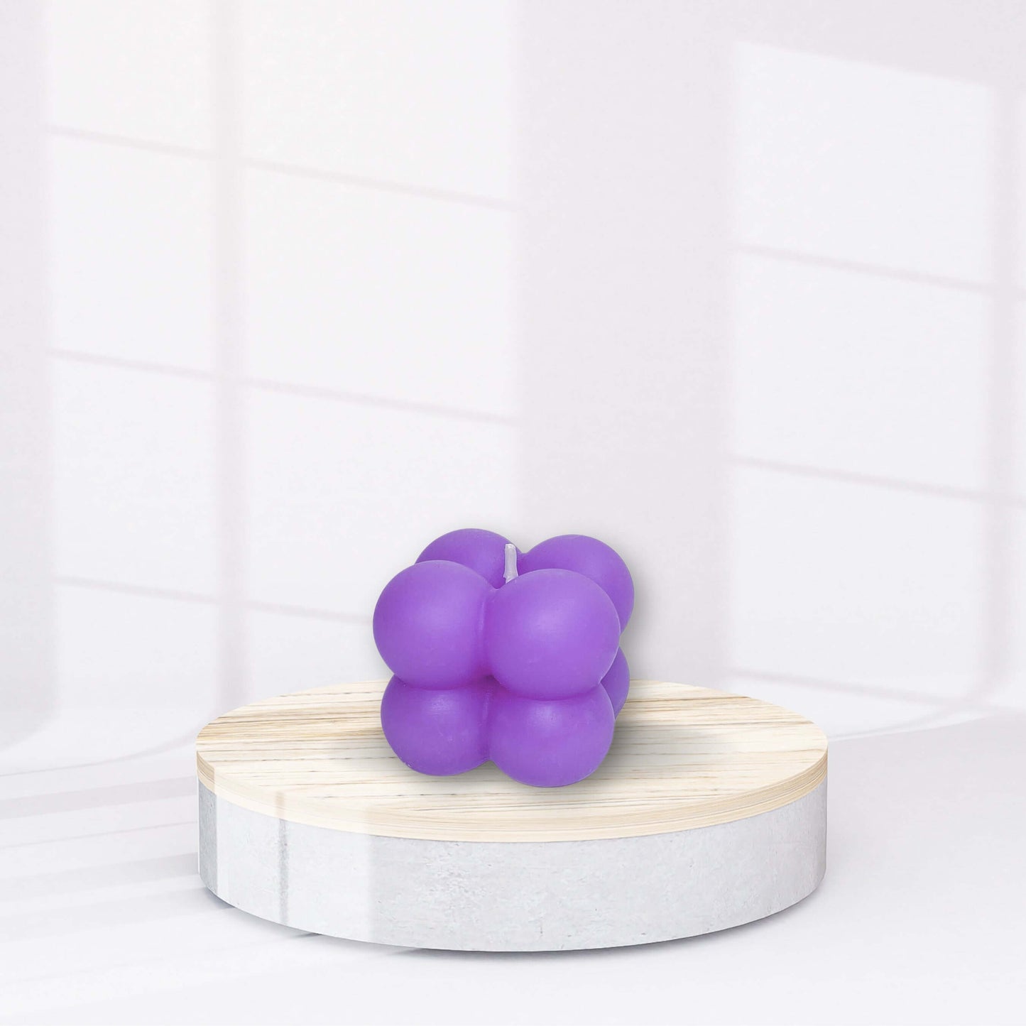 Bubble Cube Candle | Purple | Chill Flame Candle Studio